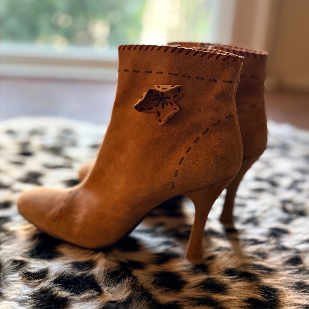 Tan Suede Boho Ankle Boots - Picture 4 of 6